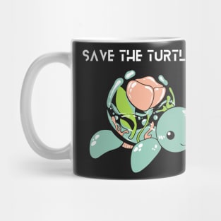 Save the Sea Turtles, Cute Sea Turtle, Turtle Lover Design, Mother Earth, Nature, Ocean, Global Warming Mug